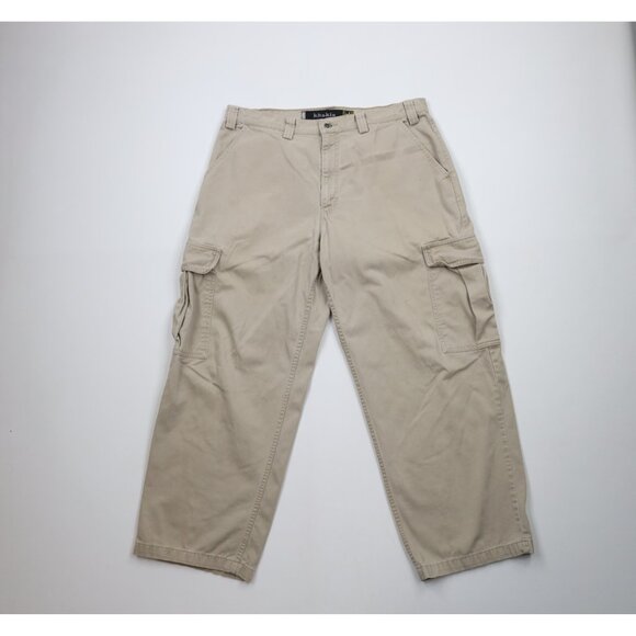 Vtg 90s Levis SilverTab Mens 36x29 Baggy Loose Fit Wide Leg Cargo Pants Beige